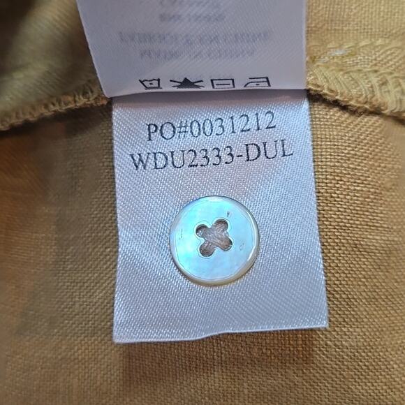 Faherty Laguna Sleeveless Shirtdress Linen Dull Gold (Tan) Medium - Picture 8 of 8